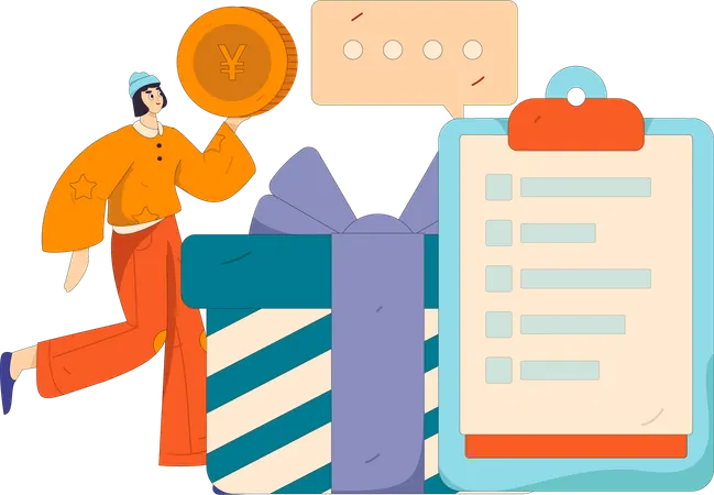 Kunde belohnt Leistungen des Unternehmens  Illustration