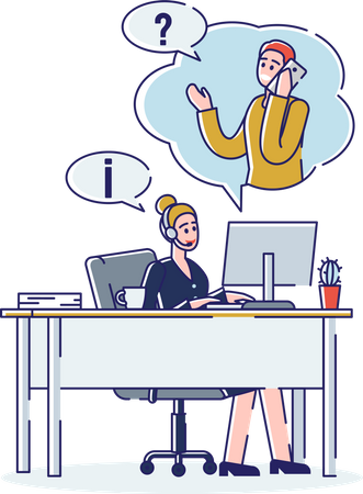 Kundenservice und Callcenter  Illustration