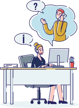 Kundenservice und Callcenter  Illustration