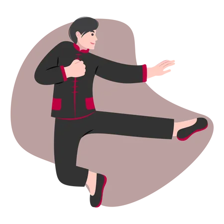 Kung-fu artes marciales  Ilustración