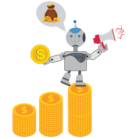 Künstlich intelligent Geld verdienen  Illustration