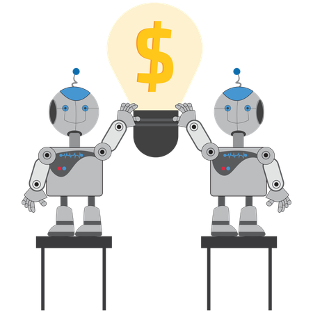 Künstlich intelligente Generierung von Finanzideen  Illustration