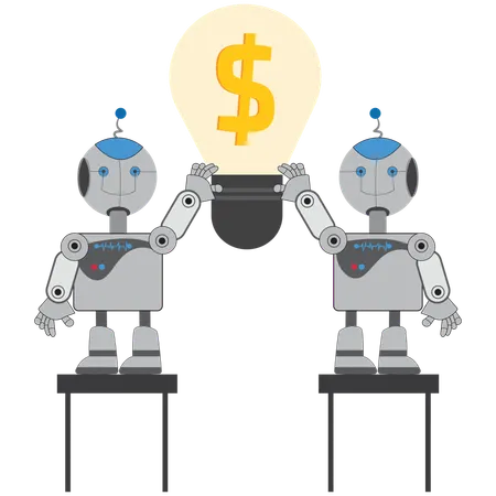 Künstlich intelligente Generierung von Finanzideen  Illustration