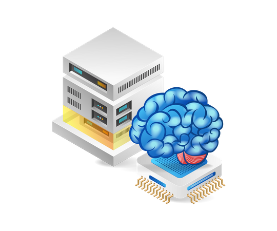 Künstliche Intelligenz-Datenserver  Illustration