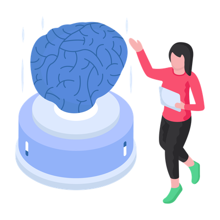 Künstliche Intelligenz Menschliches Gehirn  Illustration