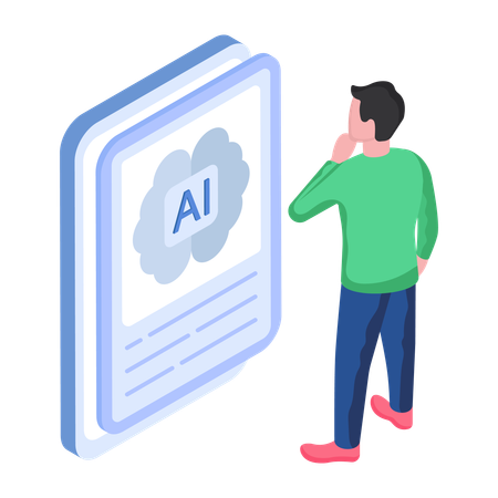 Künstliche Intelligenz Menschliches Gehirn  Illustration