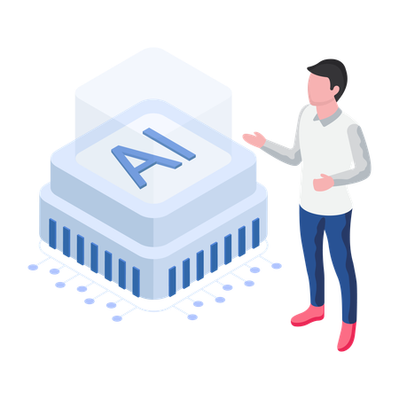 Prozessor für künstliche Intelligenz  Illustration
