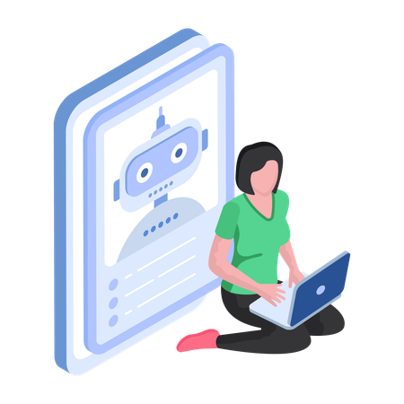 Wartung künstlicher mobiler Roboter  Illustration