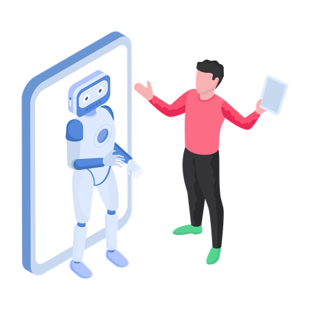 Wartung künstlicher mobiler Roboter  Illustration
