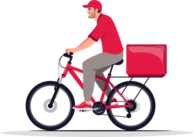 Kurierlieferung per Fahrrad  Illustration