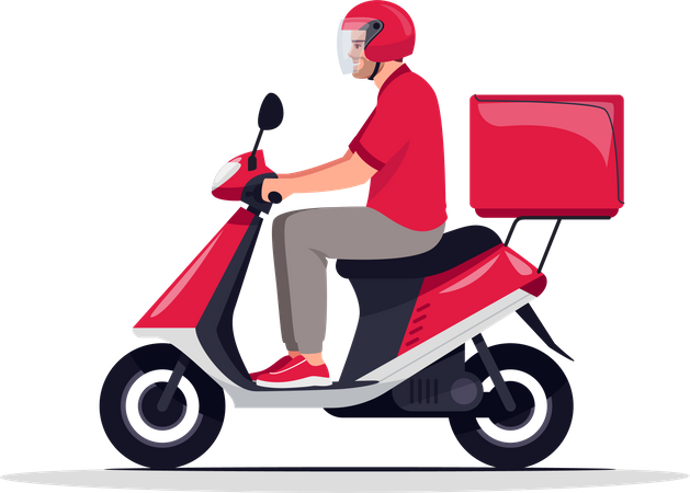 Kurierlieferung auf dem Motorrad  Illustration