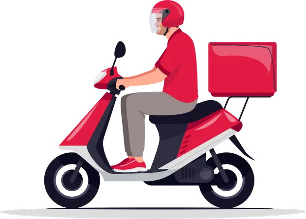 Kurierlieferung auf dem Motorrad  Illustration