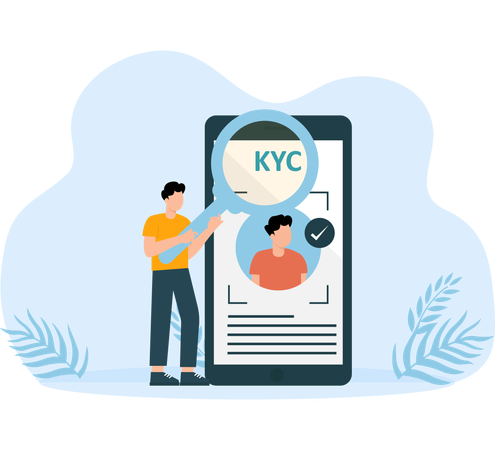 KYC or know your customer with business verifying the identity of its clients  Illustration