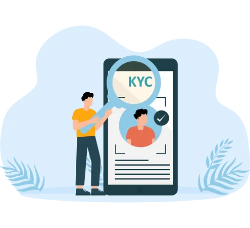 KYC or know your customer with business verifying the identity of its clients  Illustration