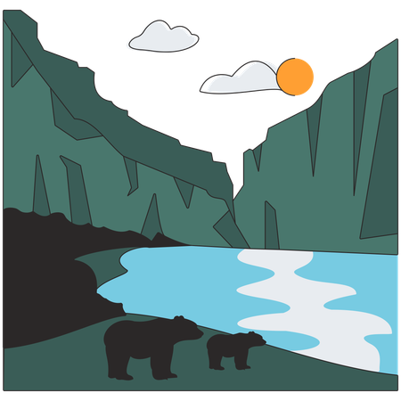 Kyrgyzstan - Ala Archa National Park  Illustration