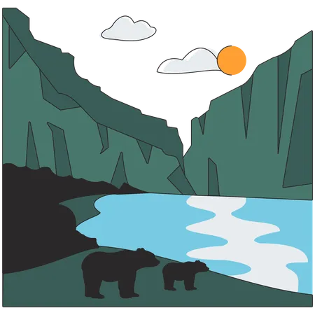 Kyrgyzstan - Ala Archa National Park  Illustration