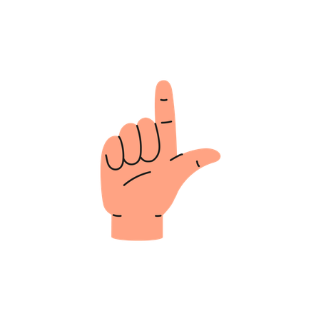 L letter sign language  Illustration