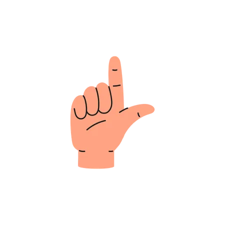 L letter sign language  Illustration