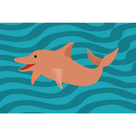 La ballena esta en el agua  Ilustración