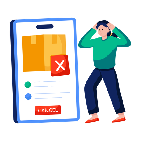 La commande mobile d'une femme est annulée  Illustration