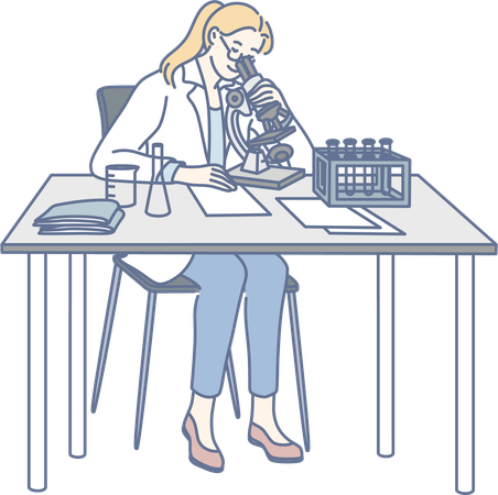 La dame teste le sang  Illustration