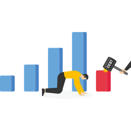 La deuda mantiene el gráfico económico sin crecer  Ilustración