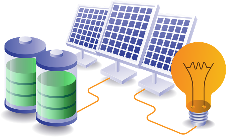 La energía eléctrica se utiliza para cargar baterías.  Ilustración