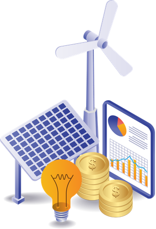 La energía solar aumenta la inversión empresarial  Ilustración