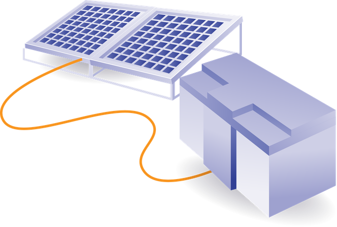 La energía verde se almacena en una central eléctrica  Ilustración