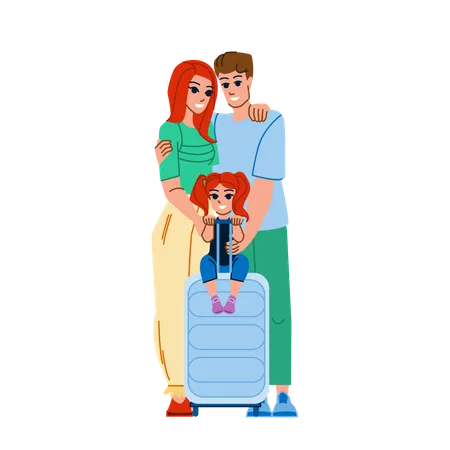 La famille voyage  Illustration