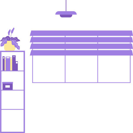 La fenêtre est recouverte de volets  Illustration