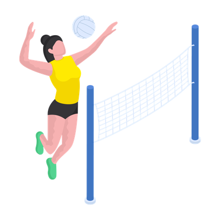 La fille est une joueuse de volley-ball  Illustration