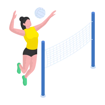 La fille est une joueuse de volley-ball  Illustration