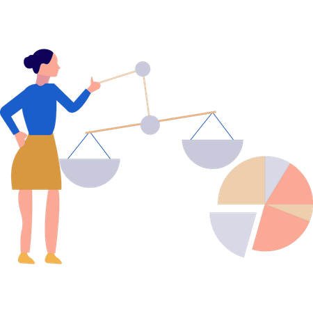 La fille explique le diagramme circulaire  Illustration