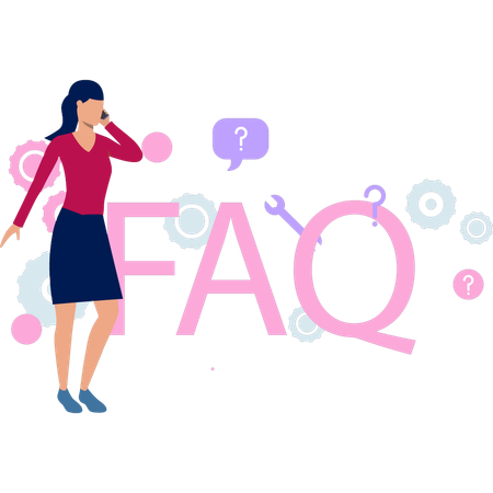 La fille parle sur le mobile  Illustration