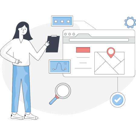 La fille trouve un emplacement  Illustration