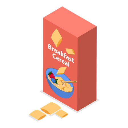 La gente come cereales de desayuno para un desayuno saludable  Ilustración