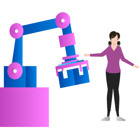 La machine transporte un colis  Illustration