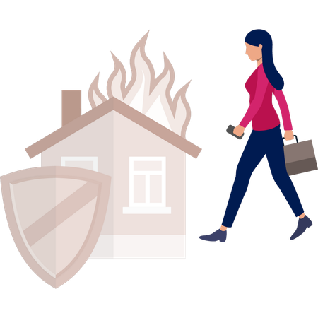 La maison de la fille est en feu  Illustration