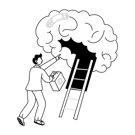 La neurologie opère une opération sur l'esprit humain  Illustration