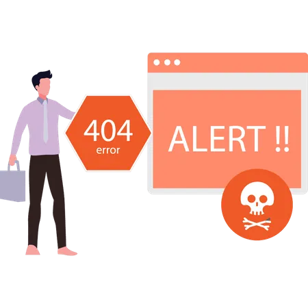 La page Web contient une erreur 404  Illustration