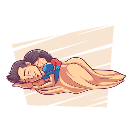 La pareja esta durmiendo  Ilustración