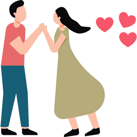 La pareja está teniendo un romance.  Ilustración