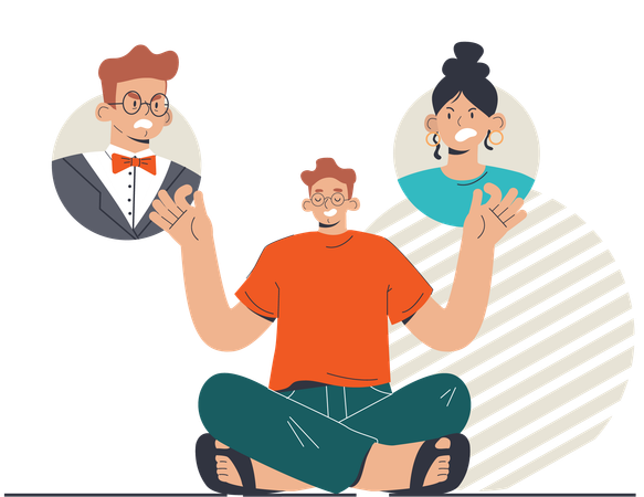 La pareja tiene diferencia de opinión  Ilustración