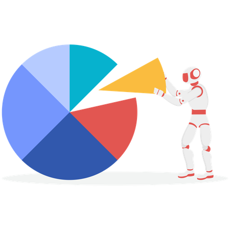 La technologie de l'IA aide, partenariat avec un robot  Illustration