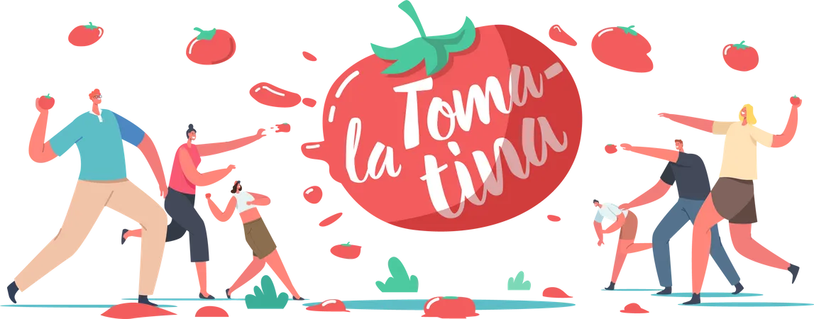 La Tomatina Festival  Illustration