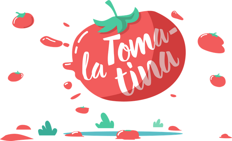 La Tomatina Festival Illustration