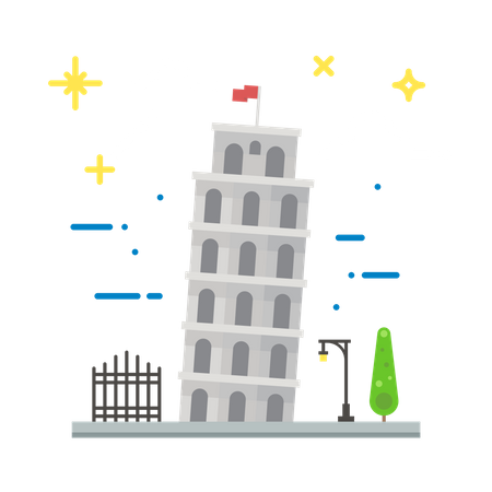 La tour penchée de Pise  Illustration