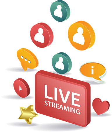 El streaming en directo desarrolla las redes empresariales  Ilustración