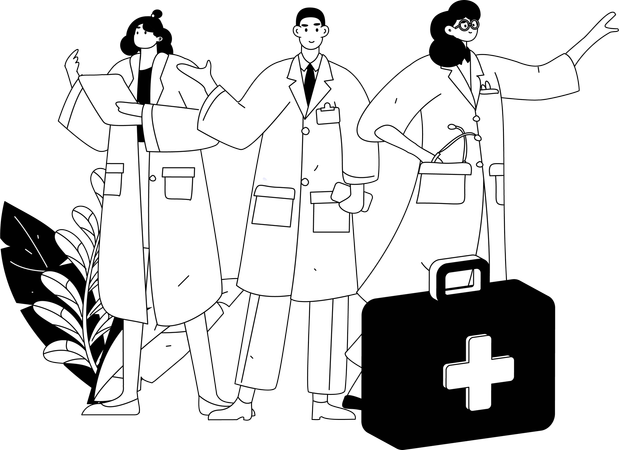 Lab assistant discussing lab experiments  Illustration